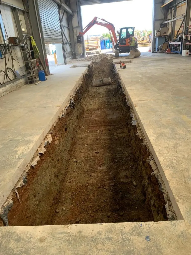 Inspection pit installation, photo