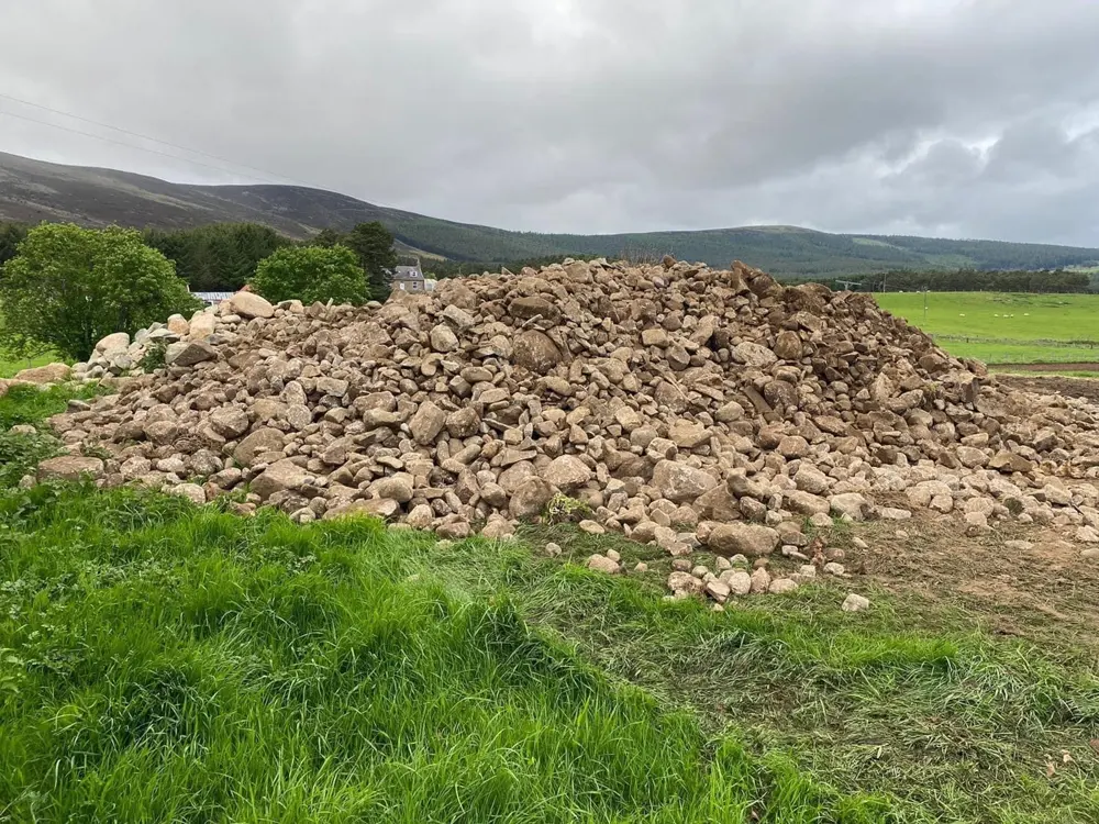 Land before and after stone raking