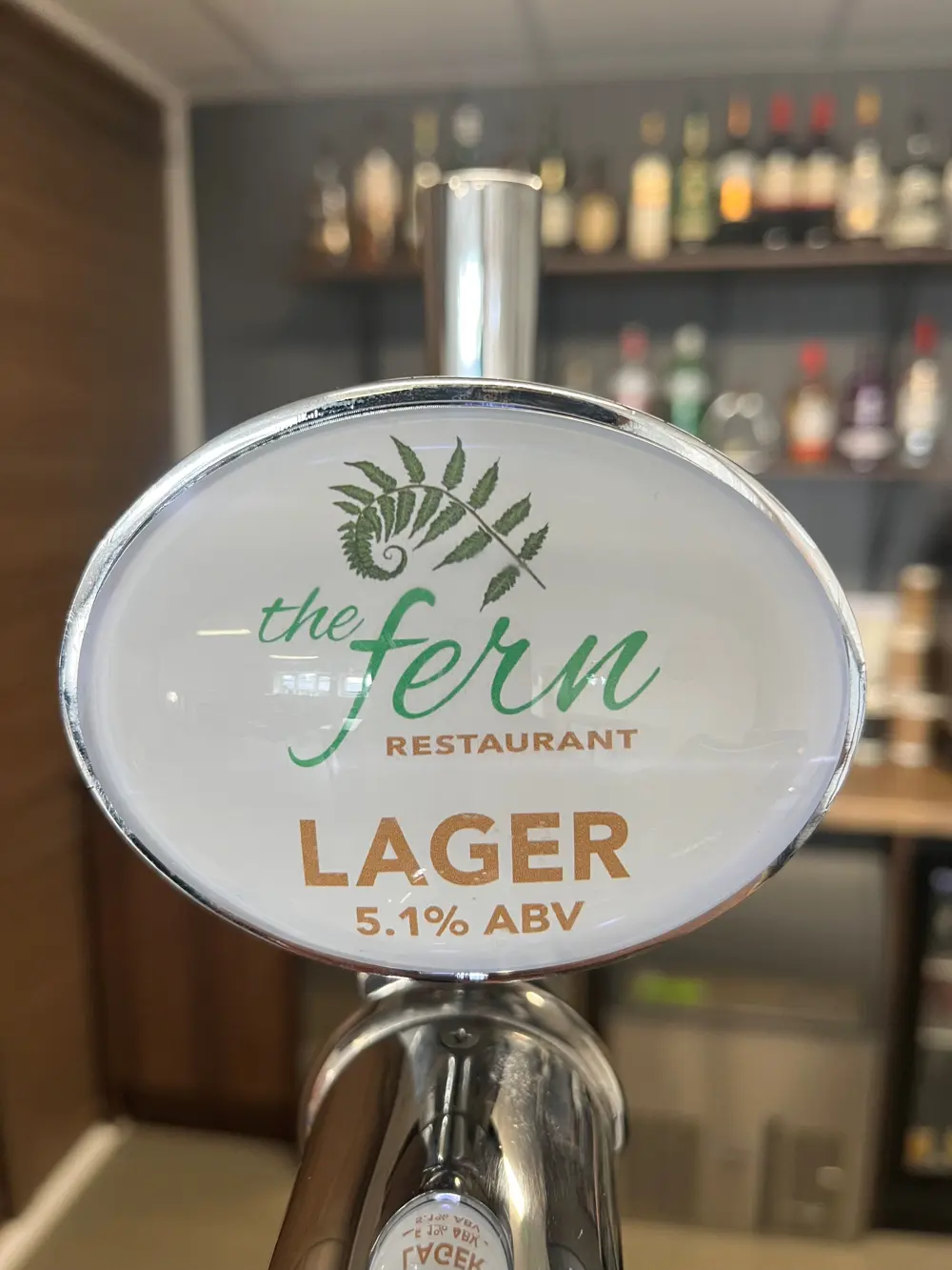 Fern lager on tap and Fern wine
